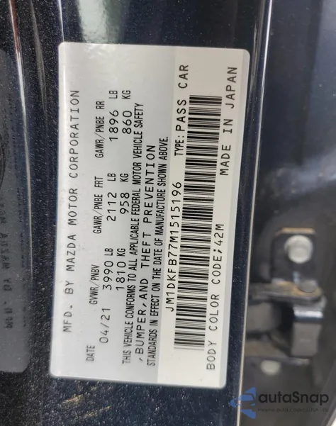 2021 Mazda Cx-3 Sport from USA, damaged, VIN JM1DKFB77M1515196